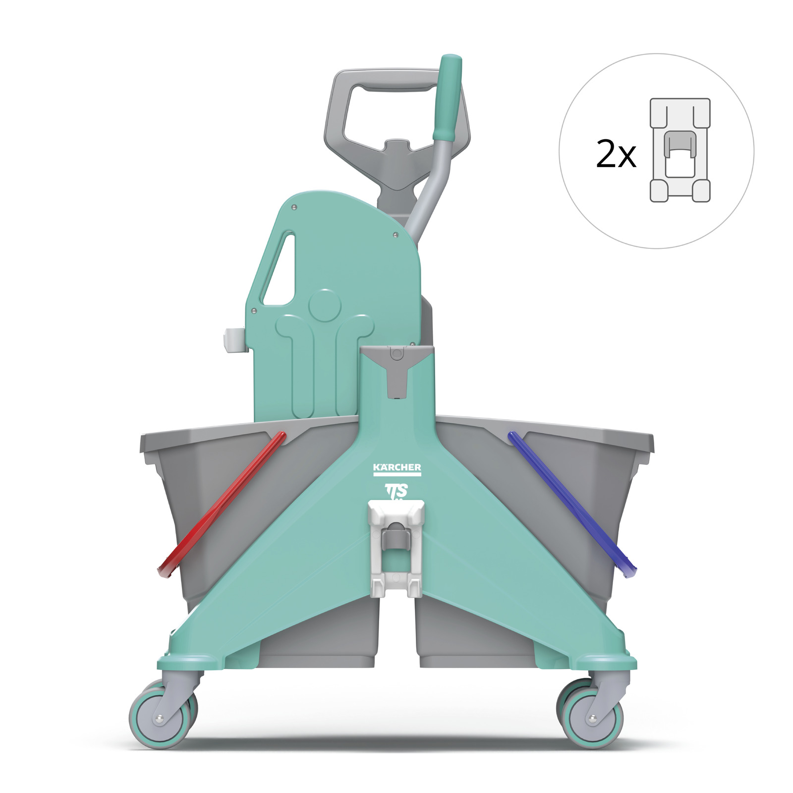 NICKITA - Kolica za čišćenje sa dvije kofe, 2 x 15 l